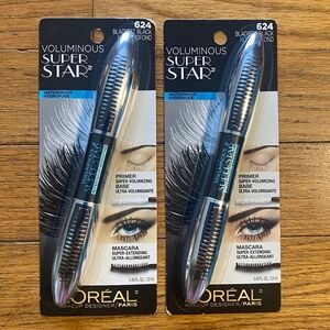2X L’Oreal Voluminous Superstar Waterproof Black Mascara NEW